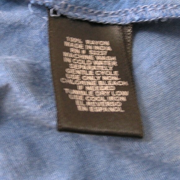 Mile Gabrielle Blue tiered Rayon skirt Size Large - Picture 5 of 12